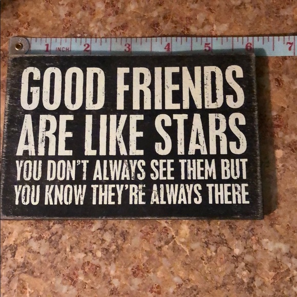 Good Friends Are Like Stars Sign- Rustic Black & White Decor - Picture 4 of 5